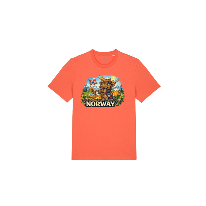 Elg Norway T-skjorte med trykk humor orange